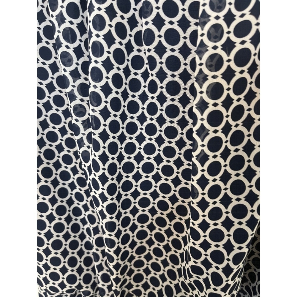 TACERA, Sheer, Lined Elastic Waist Spaghetti Strap Navy Blue White Dress Size L - Picture 2 of 5